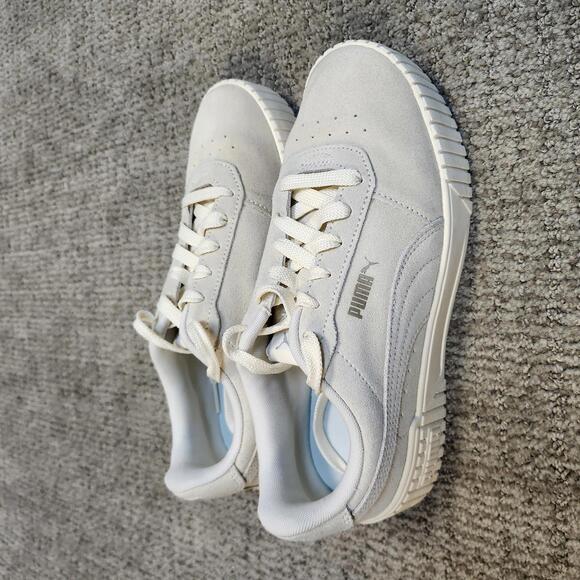 Puma Carina Sneakers 2.0 Ivory Lace Up Suede Women's Size 8 - Picture 12 of 12